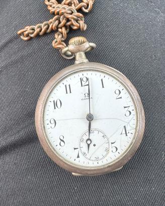 Orologio da tasca vintage Omega con catena