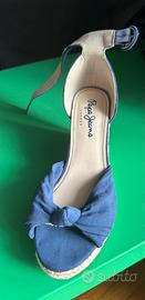 Sandali navy con plateau