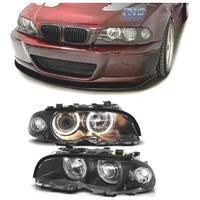 FARI BMW E46 2 PORTE 99-03 ANGEL EYES FONDO NERO