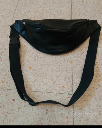 marsupio uomo donna ecopelle Bershka nero 