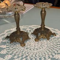 Coppia basi candelabro ottone vintage Barocco