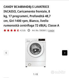 NUOVA !!! Lavatrice candy 8 kg
