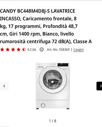 NUOVA !!! Lavatrice candy 8 kg
