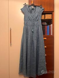 Abito lungo con corpetto arricciato H&M