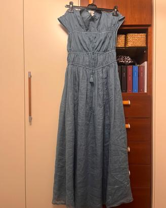 Abito lungo con corpetto arricciato H&M