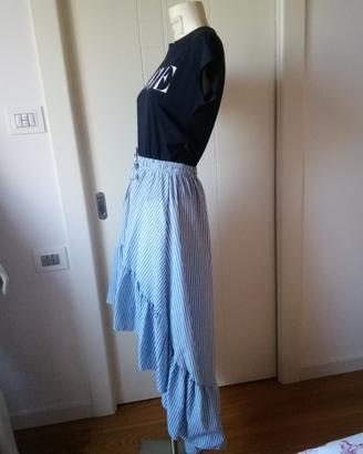 Completo t-shirt e gonna a balze