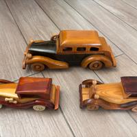 3 macchinine in legno