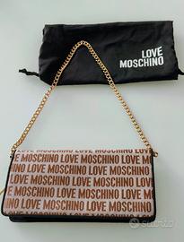 Pochette in pelle e tessuto  Love Moschino