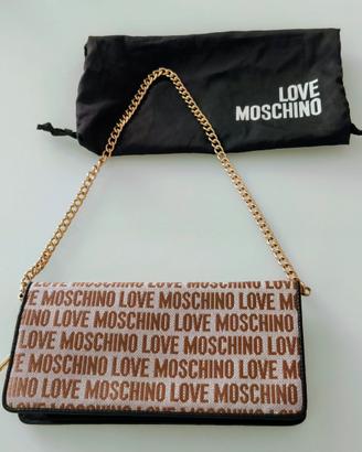 Pochette in pelle e tessuto  Love Moschino