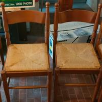 4 sedie in legno impagliate