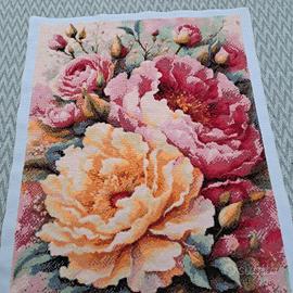 quadro tela ricamata punto croce 50 x 70 cm