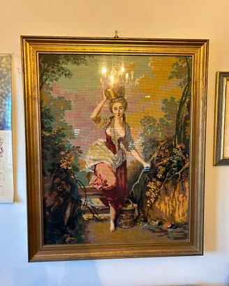 QUADRO RICAMO MEZZO PUNTO - La Laitière