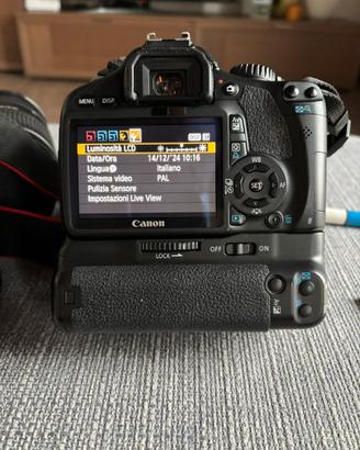 Canon eos550D completa di obiettivi e vari