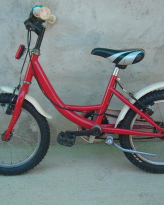 Bici bambino rossa con rotelle