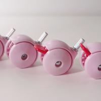 Ruote girevoli rosa con freno