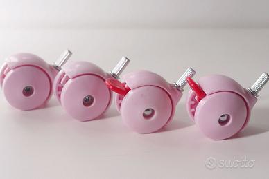 Ruote girevoli rosa con freno