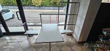 scaffale vetrina inox e vetro