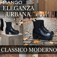 Stivaletti Mango Chelsea Platform Neri - Taglia 37