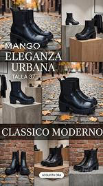 Stivaletti Mango Chelsea Platform Neri - Taglia 37