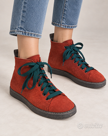 PANCHIC STIVALETTI DONNA PELLE SCAMOSCIATA ROSSO