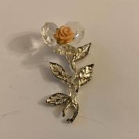 Fiore decorativo vetro e metallo color argento