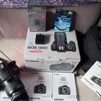 Canon eos 1300 d usata con accessori