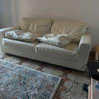 2 Divani in pelle poltrone sofà  bianchi