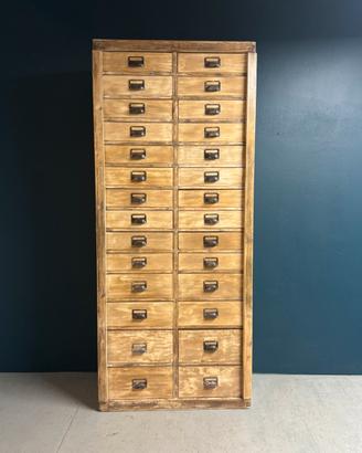 Schedario Archivio Vintage Legno 28 Cassetti