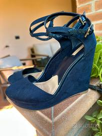 Scarpe con zeppa color blu navy nr 36