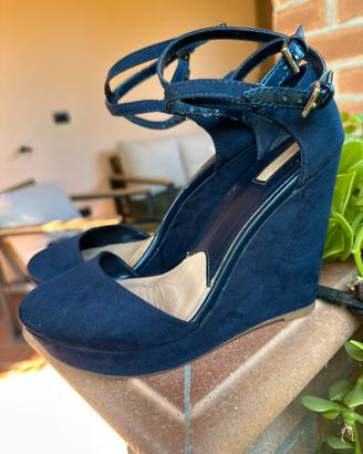 Scarpe con zeppa color blu navy nr 36