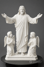 Statua Gesù con angeli - Arte sacra - made in Ita