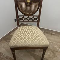 Set di 6 sedie in stile classico in radica