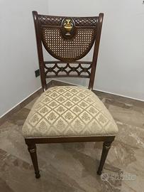 Set di 6 sedie in stile classico in radica