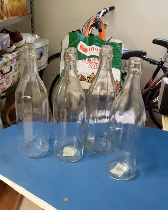  Coppia Bottiglie di vetro 