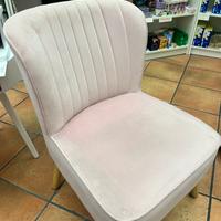 Poltroncina in velluto rosa  mod. Sylvia