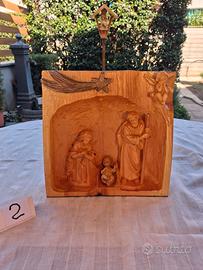 Quadretto Natività in altorilievo in Cirmolo