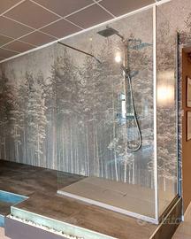 Box doccia con piatto doccia in stone 140x80