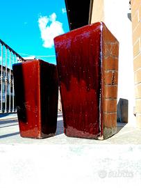 2 Vasi in terracotta smaltata – design moderno