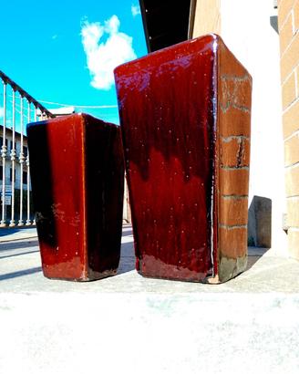 2 Vasi in terracotta smaltata – design moderno