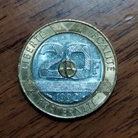 Moneta 20 franchi francesi trimetallica