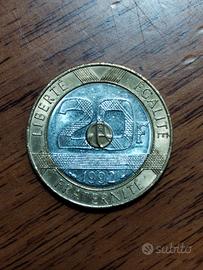 Moneta 20 franchi francesi trimetallica