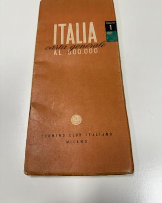 Mappa italia touring club anni 50