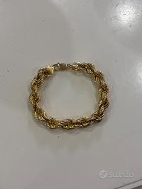 Bracciale Corda in Argento 925 Placcato Oro 18kt
