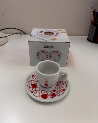 Set 2 Tazzine Moka Bialetti Cuori Rossi 