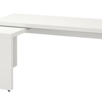 Scrivania con piano estraibile, bianco, 151x65 cm