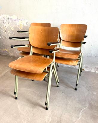 6 sedie Industriali anni 60, produzione Olandese
