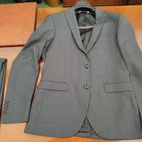 abito grigio gessato slim 