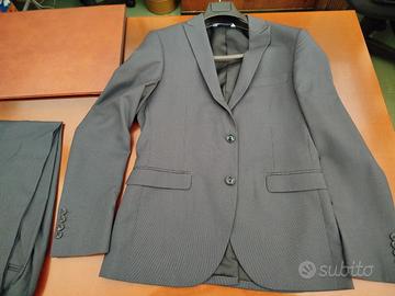 abito grigio gessato slim 