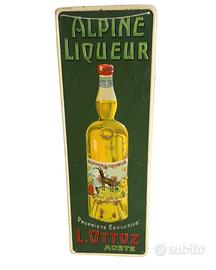 Insegna Tabella Litografata Alpine Liqueur Ottoz