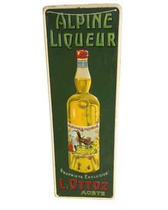 Insegna Tabella Litografata Alpine Liqueur Ottoz
